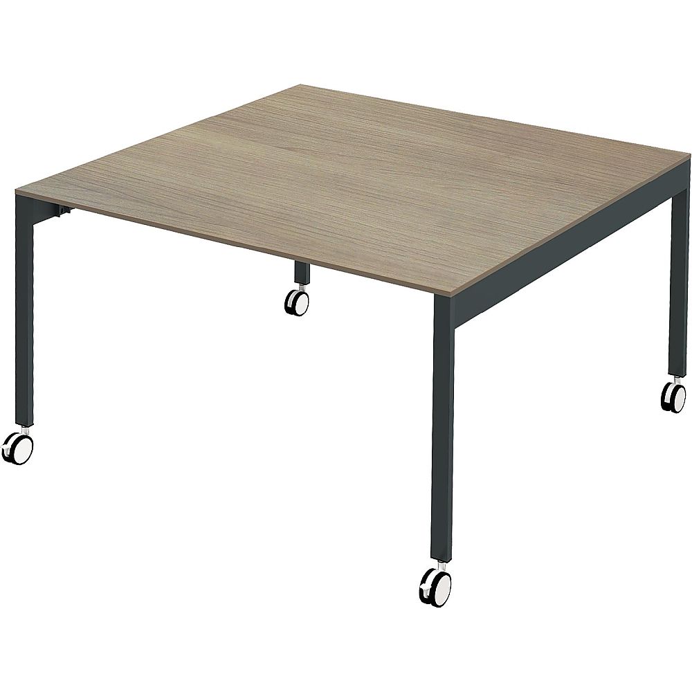 Y2K スリムフリーアドレスデスク1212 キャスター仕様 ライトブラウン  1個(ご注文単位1個)【直送品】