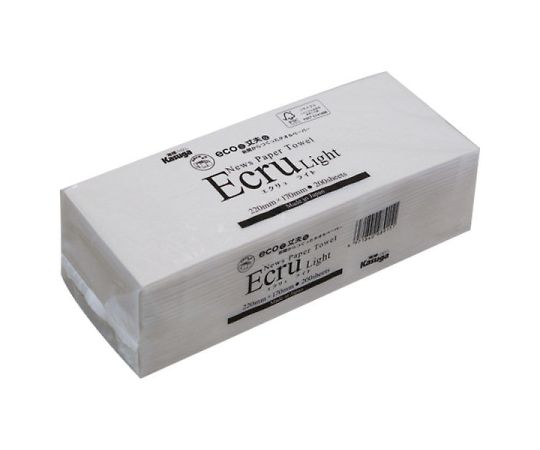 春日製紙工業 ニューズタオルエクリュライトエコノミー 200枚 小判 1箱(ご注文単位1箱)【直送品】