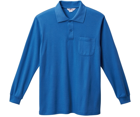 三愛 長袖ポロシャツ ブルー LL 8100 1着（ご注文単位1着）【直送品】