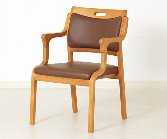 貞苅椅子製作所 スタッキングチェア 半ひじ・グリップ付(2脚入)ライトブラウン・ブラウン Care-111-AC LB AL-BR 1セット(ご注文単位1セット)【直送品】