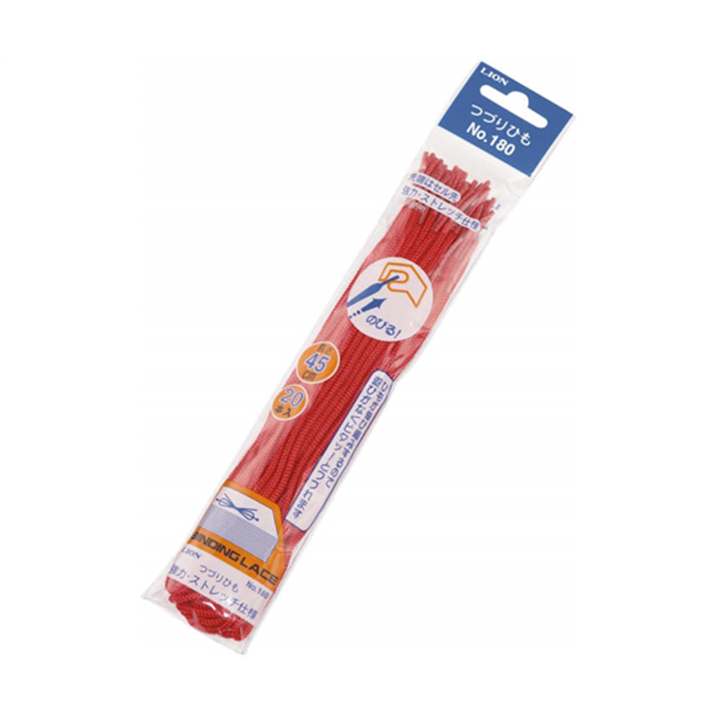ライオン事務器 つづりひも 赤 1パック(20本入) No.180 1パック(ご注文単位1パック)【直送品】