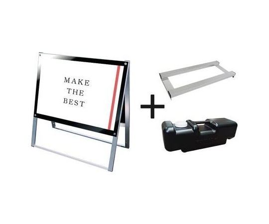 常磐精工 ポスター用スタンド看板 A1横両面ブラック ウエイトアーム・水タンクセット PSSK-A1YRB-3SET 1個（ご注文単位1個）【直送品】