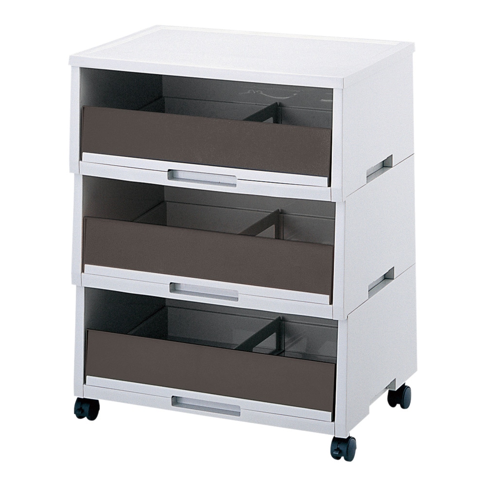 リス ペーパー分類ボックス(A3深型)ダークグレー 3段 GGYC736 1個（ご注文単位1個）【直送品】