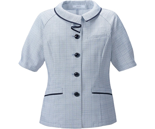 カーシーカシマ ENJOY 半袖オーバーブラウス ブルー 13号 ESA887 1枚（ご注文単位1枚）【直送品】