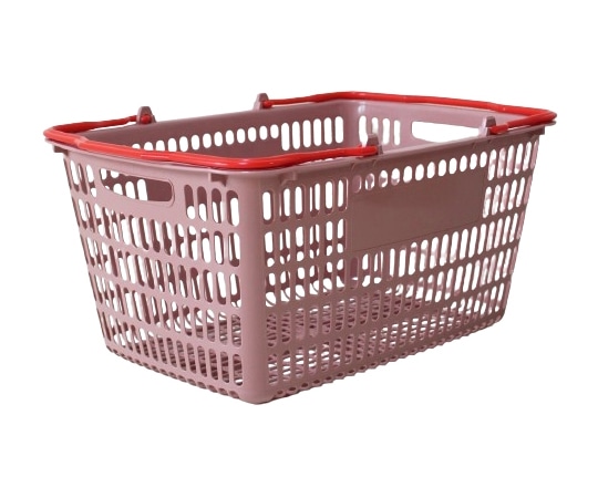 大和産業 買い物かご コーラルピンク把手 レッド 5個入 SL-20 1セット（ご注文単位1セット）【直送品】