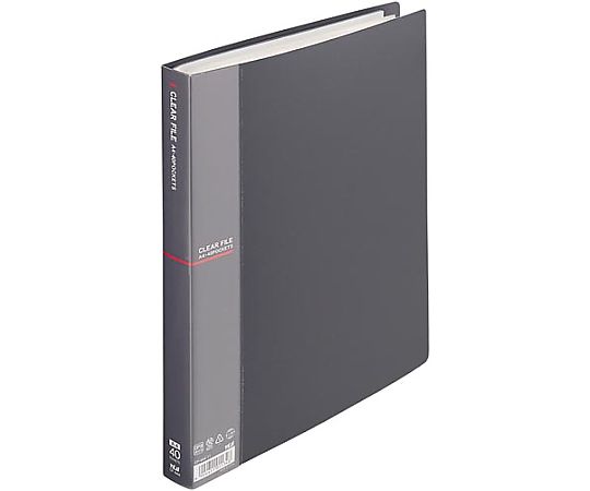 テージー クリアファイルA4縦40Pダークグレー CF-444-11 1冊(ご注文単位1冊)【直送品】