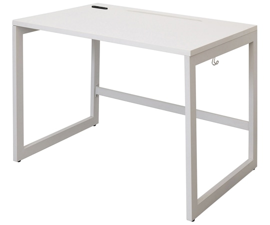 アール・エフ・ヤマカワ リスム デスク W1000×D700 ホワイト×ホワイト脚 2ヶ口コンセント付き RFFLD-1070WH-WL 1台(ご注文単位1台)【直送品】