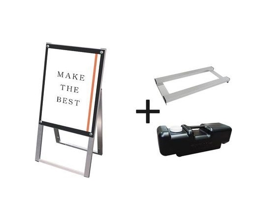 常磐精工 ポスター用スタンド看板 A2片面ブラック ウエイトアーム・水タンクセット PSSK-A2KB-3SET 1個（ご注文単位1個）【直送品】