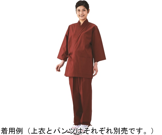 興栄繊商 寂光甚平 パンツ エンジ L K6080 1枚（ご注文単位1枚）【直送品】