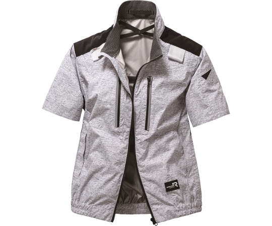 日新被服 半袖ブルゾン サイズ:4L 胸囲(cm):132 着丈(cm):74 TRA1451-403-4L モクシルバー 1個(ご注文単位1個)【直送品】