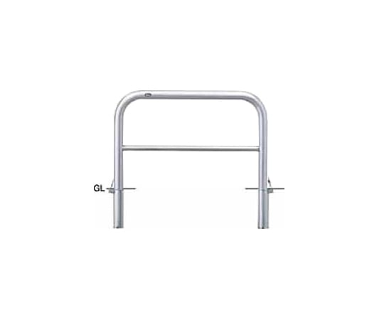 サンポール ステンレス アーチ型車止め(横桟付)差込式フタ付 φ60.5(t3.0)×W1000×H650mm AH-7SF10-650 1台(ご注文単位1台)【直送品】