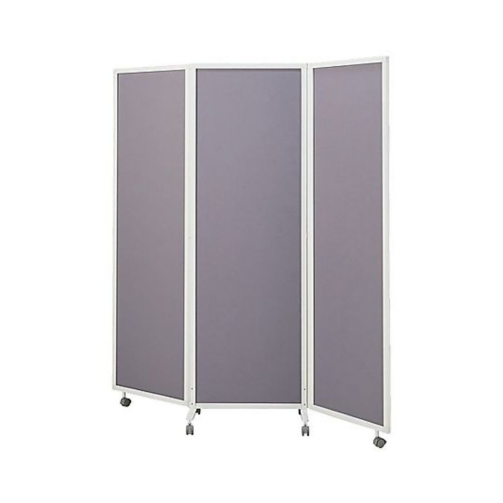 カグクロ 折畳式3連パーティション ホワイト×グレー HPF-0703318-GY 1台(ご注文単位1台)【直送品】