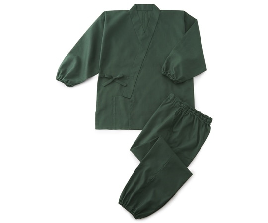 興栄繊商 清涼綿混 平織 京作務衣 緑 M 539 1枚（ご注文単位1枚）【直送品】