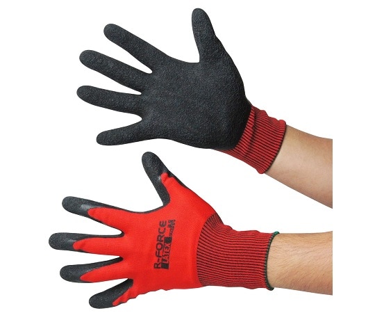 ACE(手袋) 天然ゴム背抜き手袋 アールフォース レッド Mサイズ AG784-M 1双（ご注文単位1双）【直送品】