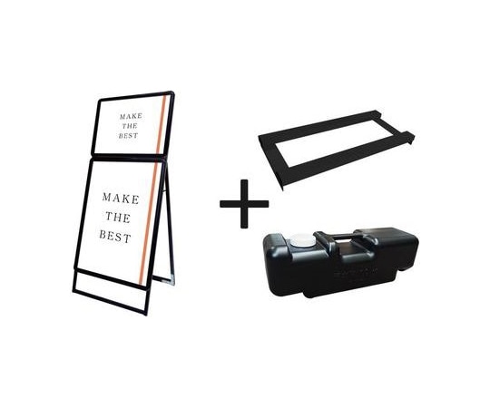 常磐精工 ポスターグリップスタンド看板コンビ(屋外用) A2A1片面ブラック ウエイトアーム・水タンクセット PGSKC-A2A1KB-G-3SET 1個（ご注文単位1個）【直送品】