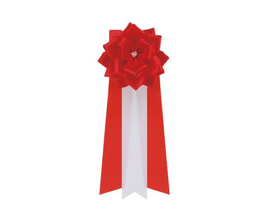 銀鳥産業 記章リボン 小 赤 20個入 459-823 1パック（ご注文単位1パック）【直送品】