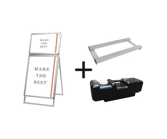 常磐精工 ポスターグリップスタンド看板コンビ(屋外用) A2A1片面シルバー ウエイトアーム・水タンクセット PGSKC-A2A1KS-G-3SET 1個（ご注文単位1個）【直送品】