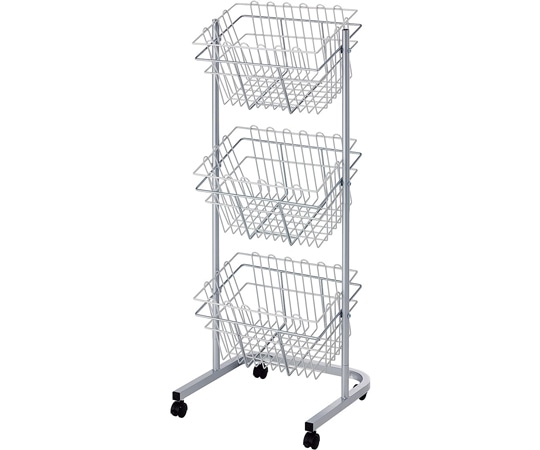 アズワン 3段投げ込みバスケット(スチールカゴ) 角型 61-818-80-3 1台（ご注文単位1台）【直送品】