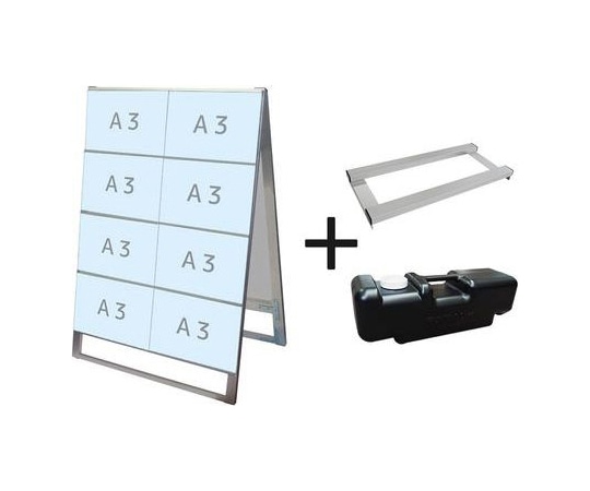 常磐精工 カードケーススタンド看板 A3横16両面 ウエイトアーム・水タンクセット CCSK-A3Y16R-3SET 1個（ご注文単位1個）【直送品】