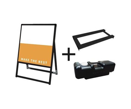 常磐精工 ブラックバリウススタンド看板 アルミ複合板 450×450片面 ウエイトアーム・水タンクセット BVASKAP-450X450K-3SET 1個（ご注文単位1個）【直送品】