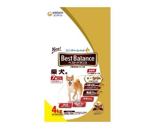 ユニ・チャーム ベストバランス カリカリ仕立て 柴犬用 7歳以上用 4kg  1個（ご注文単位1個）【直送品】