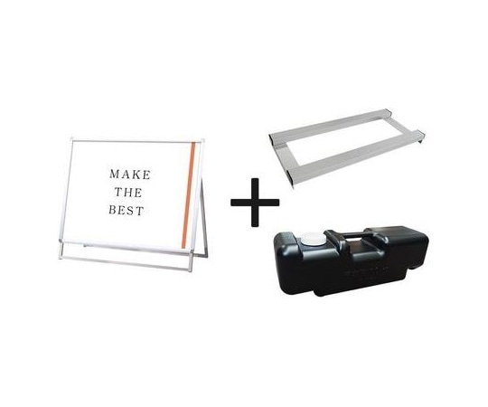 常磐精工 ポスターグリップスタンド看板 屋内用 B1横ロウ片面シルバー ウエイトアーム・水タンクセット PGSK-B1YLKS-3SET 1個（ご注文単位1個）【直送品】