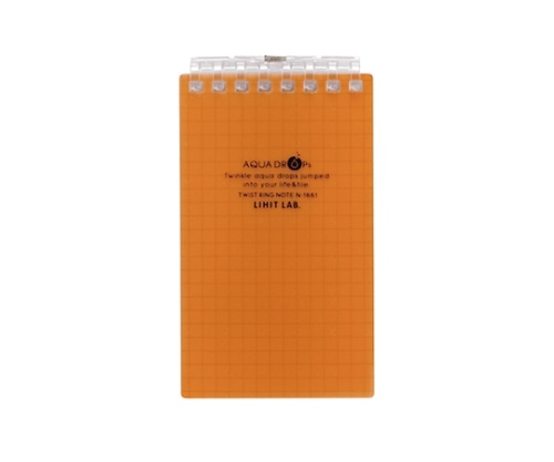 LIHITLAB AQUA DROPs ツイストリング・ノート(メモサイズ) 4橙 N-1661 N1661-4 1冊(ご注文単位1冊)【直送品】