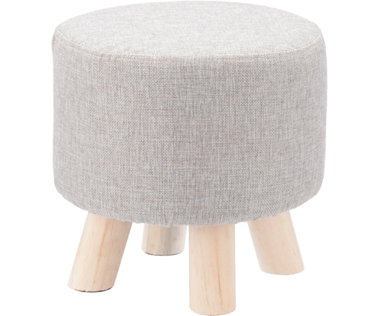 不二貿易 ミニファブリックスツール ラウンドベージュ 16440 1個（ご注文単位1個）【直送品】