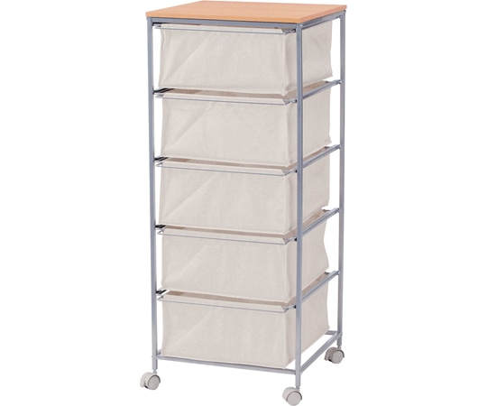 東谷 キャンバスチェスト5段 ベージュ MIP-279 1個（ご注文単位1個）【直送品】