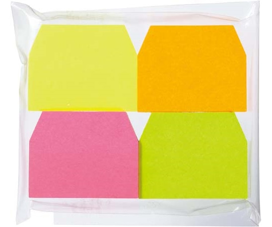 カウネット 強粘着インデックスふせん ネオンカラー 4冊 4192-9858 1パック(ご注文単位1パック)【直送品】