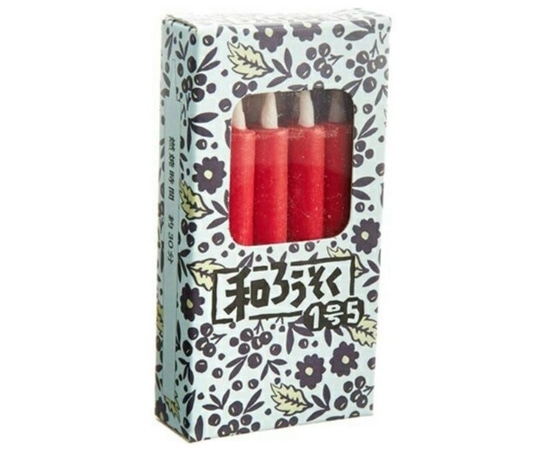 カメヤマ 和ろうそく1号5 朱 箱入り 50g  1個(ご注文単位1個)【直送品】