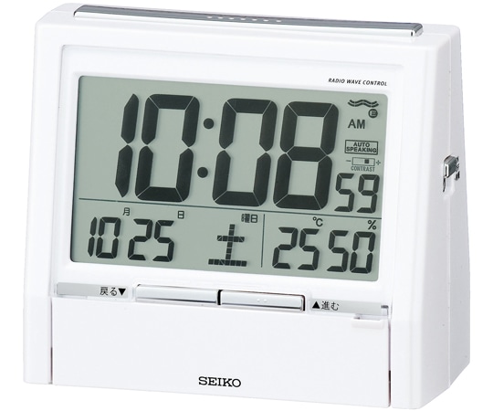 セイコー 電波音声報時時計 108×122×62mm 白 DA206W 1個(ご注文単位1個)【直送品】