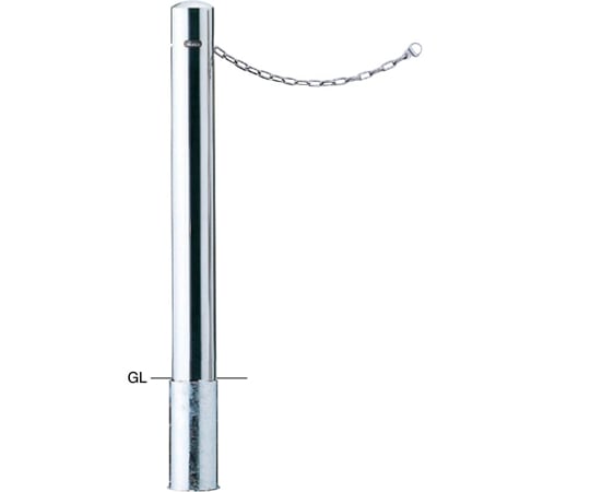 サンポール ピラー 車止め ステンレス 鎖内蔵 差込式 φ101.6 PA-11SC 1本(ご注文単位1本)【直送品】