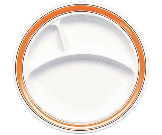 Daiwa 三ツ切ランチ皿 オレンジライン CL-21-O 1個(ご注文単位1個)【直送品】