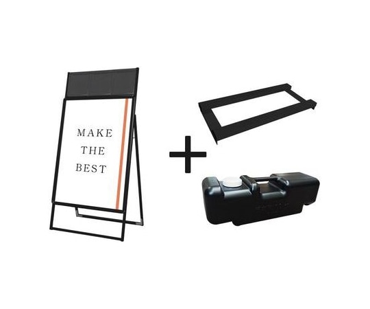常磐精工 ポスターグリップスタンド看板カタログケース付(屋内用) B1片面ブラック ウエイトアーム・水タンクセット PGSKK-B1KB-3SET 1個（ご注文単位1個）【直送品】