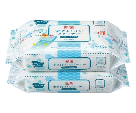 カウネット 流せるトイレクリーナー大判 せっけん 2個入 3694-3258 1パック(ご注文単位1パック)【直送品】