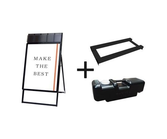 常磐精工 ポスターグリップスタンド看板パンフレットケース付(屋内用) A1片面ブラック ウエイトアーム・水タンクセット PGSKP-A1KB-3SET 1個(ご注文単位1個)【直送品】