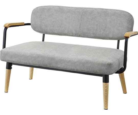 東谷 ロイス 2人掛 グレー RTO-452GY 1個（ご注文単位1個）【直送品】