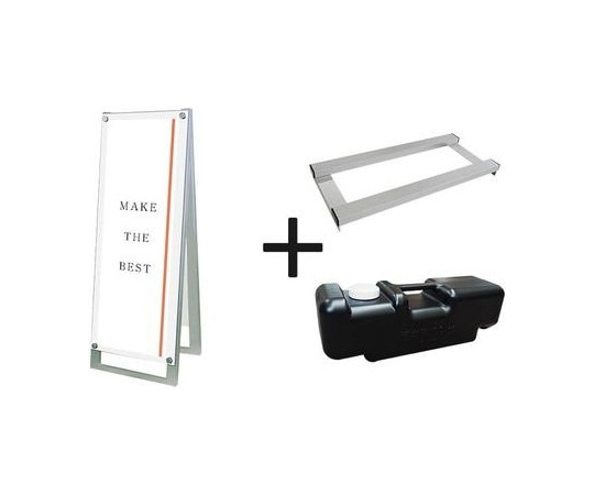 常磐精工 ポスター用スタンド看板マグネジ A3縦縦両面ホワイト ウエイトアーム・水タンクセット PSSKMN-A3TTRW-3SET 1個(ご注文単位1個)【直送品】