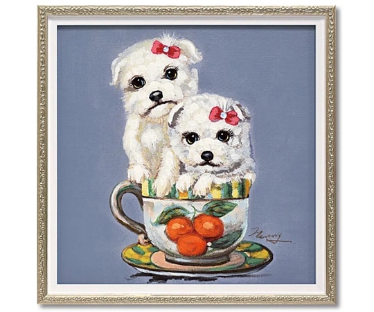 ユーパワー オイル ペイント アート｢ツー パピー イン カップ(Sサイズ)｣ OP-07005 1個（ご注文単位1個）【直送品】