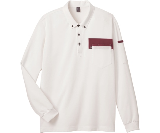 カーシーカシマ CAREAN 長袖ポロシャツ T/C KANOKO POLO SHIRT ホワイト 3L CWP171 1枚（ご注文単位1枚）【直送品】