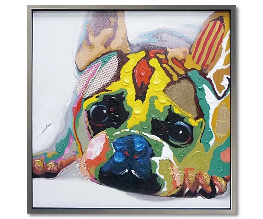 ユーパワー オイル ペイント アート｢カラフル ブルドッグ｣ OP-25026 1個（ご注文単位1個）【直送品】