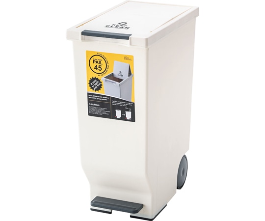 東谷 スライドペダルペール45L ホワイト LFS-764WH 1個(ご注文単位1個)【直送品】