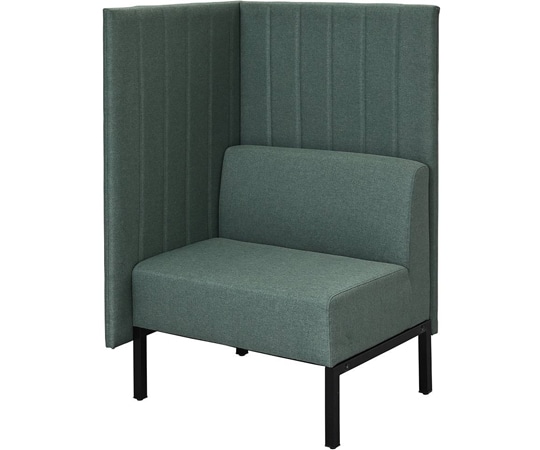 アール・エフ・ヤマカワ カッコ ファブリックソファ W760×H1230 グリーン 片側パネルタイプ RFFBS-7612GNK 1台（ご注文単位1台）【直送品】