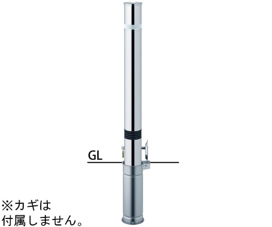 サンポール リフター ステンレス 車止め スプリング付 φ76.3 交換用本体 LA-8SKS 1本(ご注文単位1本)【直送品】