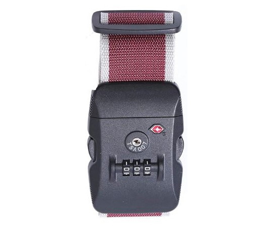 ロジック TSAスーツケースベルト 3ダイヤル クロスタイプ レッド×ホワイト LG-STCS-TSABLT-CT-REWH 1本(ご注文単位1本)【直送品】