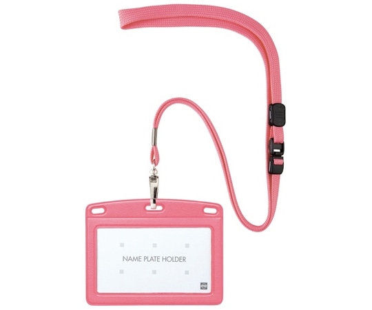 オープン工業 吊り下げ名札 レザー調 ヨコ名刺 1枚 桃 N-123P-PK 1個(ご注文単位1個)【直送品】