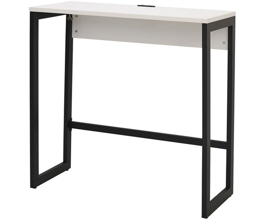 アール・エフ・ヤマカワ リスム ハイデスク W1000×D450 ホワイト×ブラック脚 2ヶ口コンセント付き RFFHD-1045WH-BL 1台(ご注文単位1台)【直送品】