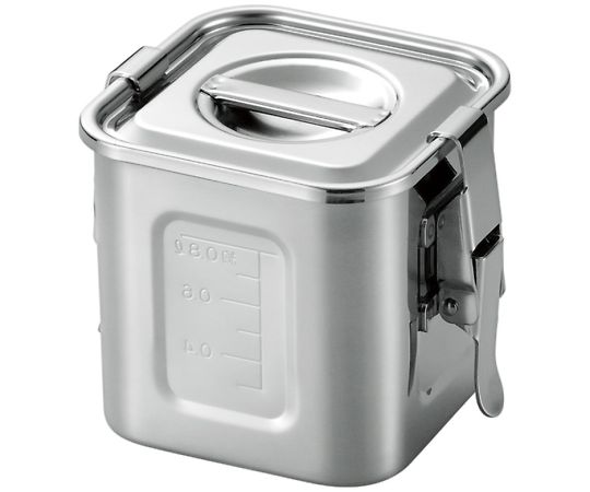 赤川器物製作所 18-8 目盛付角キッチンポット パッキン・フック付 12cm #16120 1個（ご注文単位1個）【直送品】