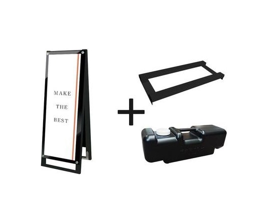 常磐精工 ブラックポスター用スタンド看板マグネジ A3縦縦両面ブラック ウエイトアーム・水タンクセット BPSSKMN-A3TTRB-3SET 1個（ご注文単位1個）【直送品】